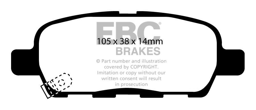 EBC Brakes INFINITI FX35 3.5 2006-.. Remblokken achterzijde yell