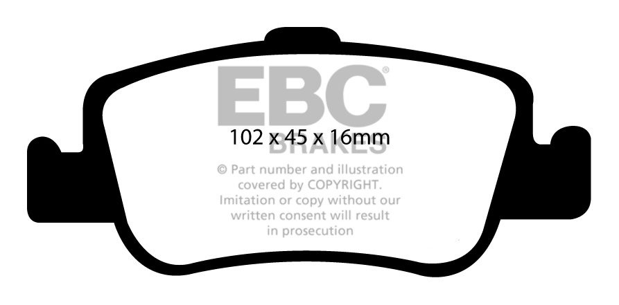 EBC Brakes TOYOTA Auris 1.4 TD 2006-.. Remblokken achterzijde