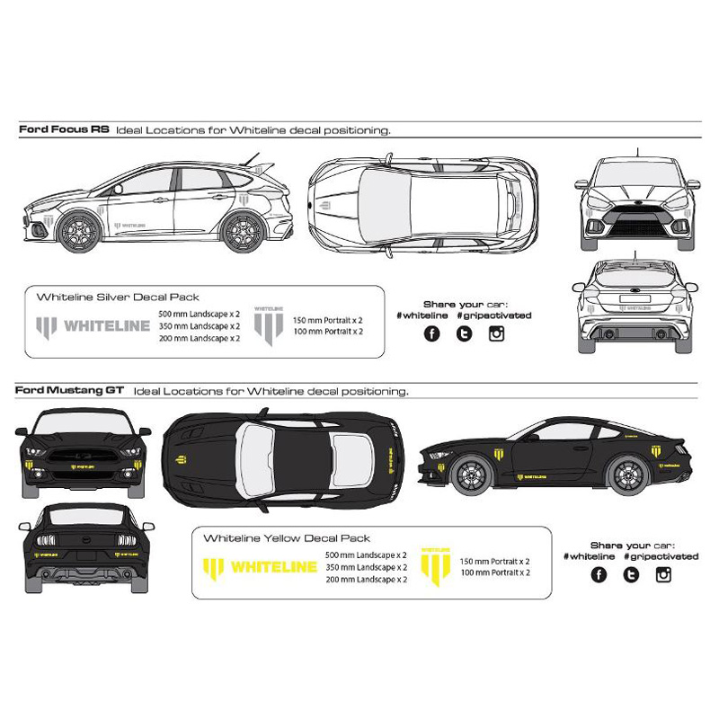 Whiteline Whiteline Sticker Kit 10-Delig Geel