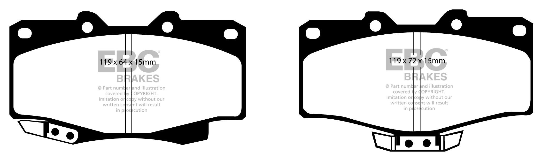EBC Brakes TOYOTA Landcruiser 3.0 TD (KDJ90) 2000-2003 Remblokke