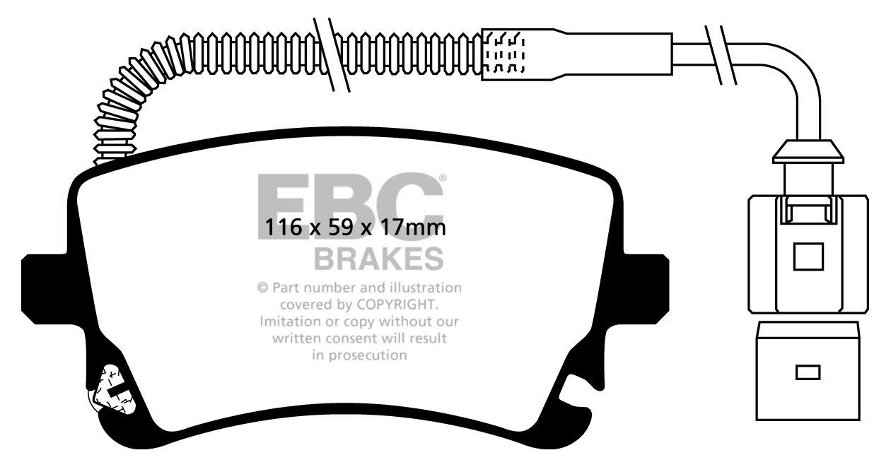 EBC Brakes VW Phaeton 5.0 TD (4 Pad Set) 2004-2007 Remblokken ac