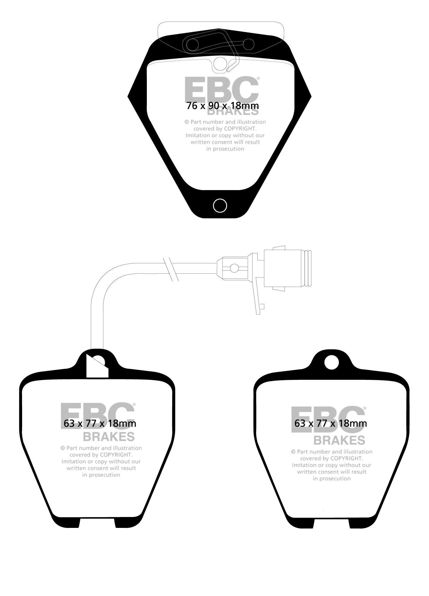 EBC Brakes MASERATI Mistral 4.0 67-69 Remblokken achterzijde gre