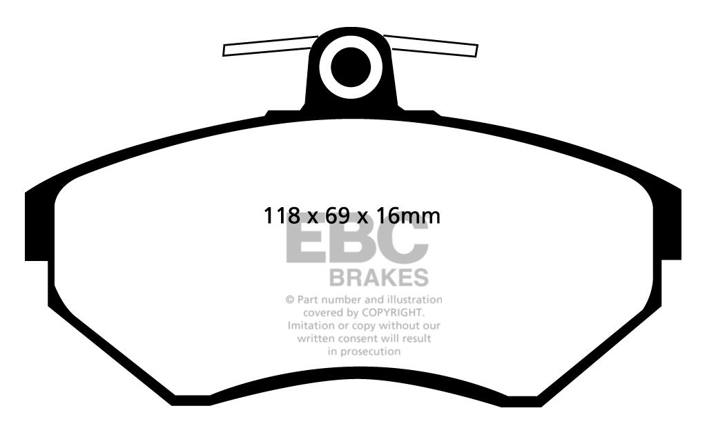 EBC Brakes VW Caddy Kombi 1.9 TD 2001-2004 Remblokken voorzijde