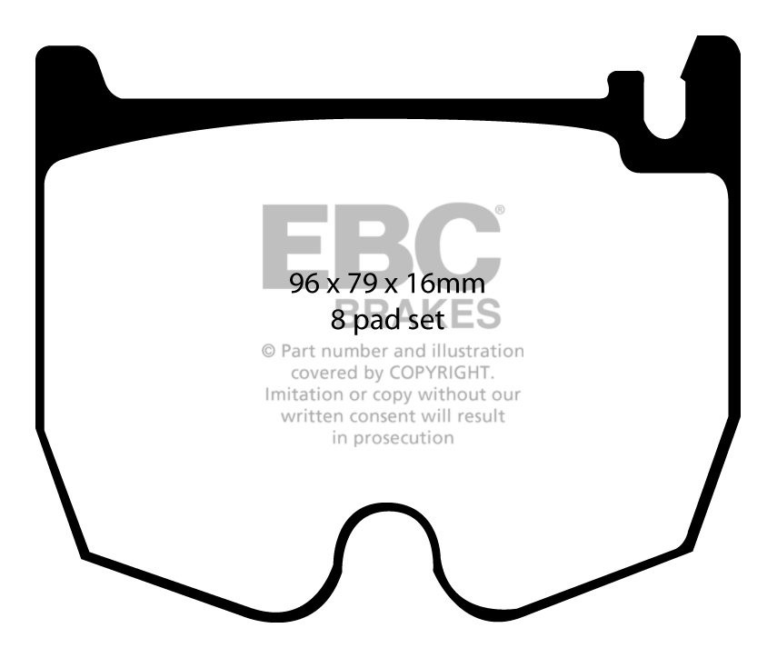 EBC Brakes MERCEDES S-Class (W220) S600 (8 Pad Set) 2003-2006 Re