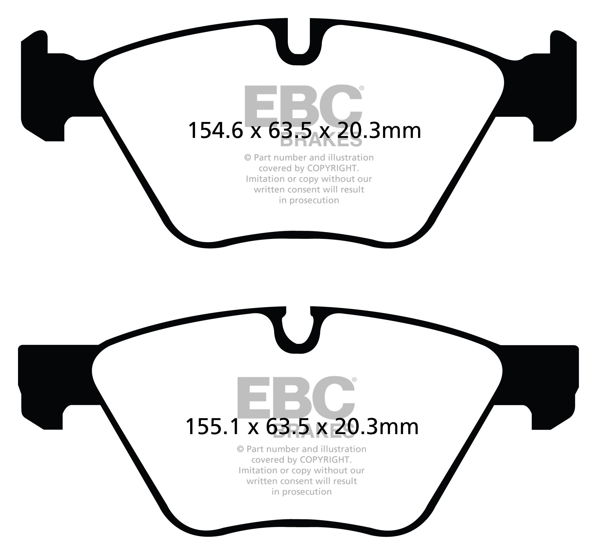 EBC Brakes BMW 520 2.2 Manual (E61) 2003-2010 Remblokken voorzij
