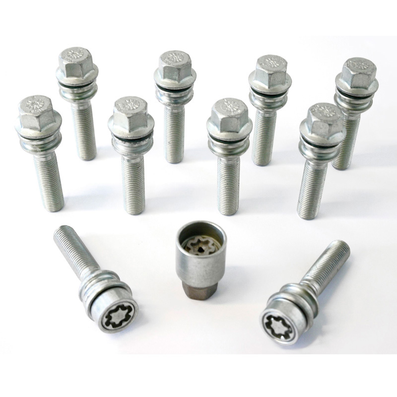 H&R Wielboutenset bolkonisch met bewegende ring R14 M15x1.25 - Lengte 54mm - 10 stuks - incl. wielsloten