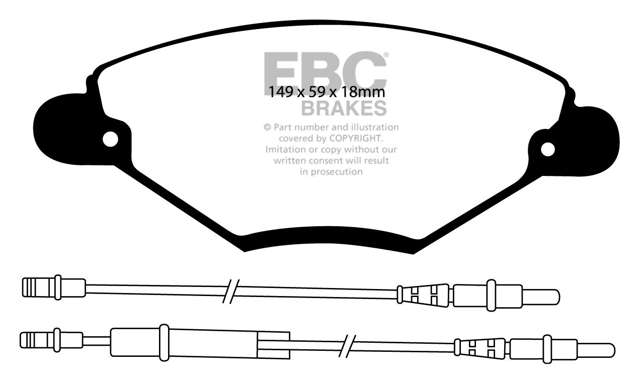 EBC Brakes CITROEN C5 1.6 TD 2005-2008 Remblokken voorzijde gree