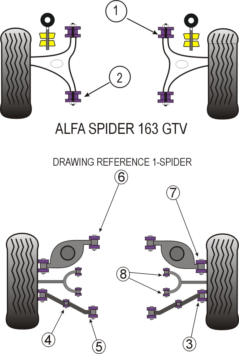 Alfa Romeo Spider, GTV 2.0 & V6  Rear Lower Swing Arm Outer Bush