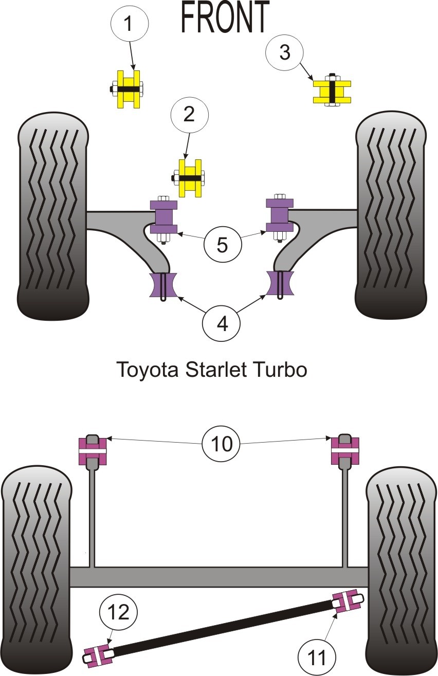 Toyota Starlet/Glanza Turbo EP82 & EP91 Rear Gearbox Mount Bush