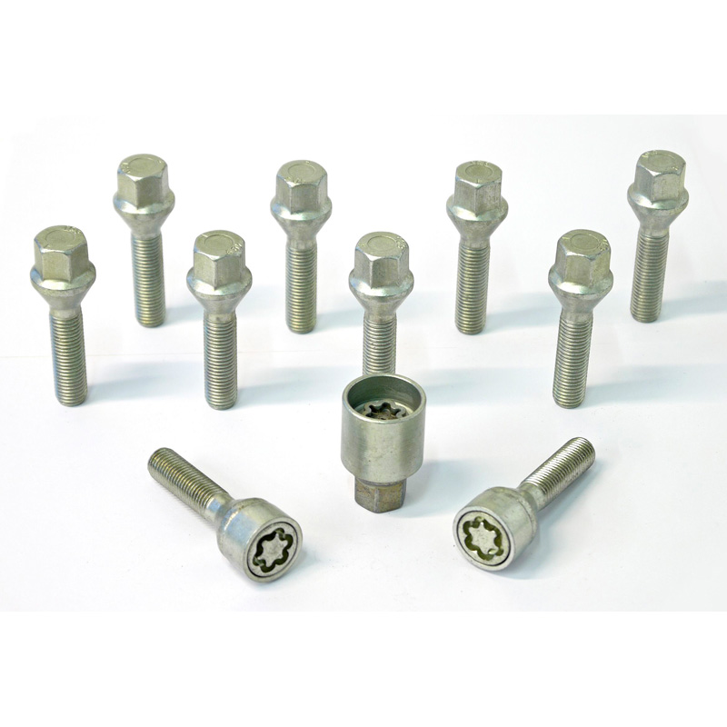 H&R Wielboutenset konisch M12x1.50 - Lengte 48mm - 10 stuks - incl. wielsloten