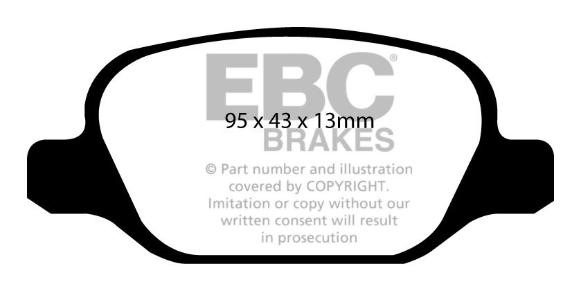 EBC Brakes ABARTH 500 1.4 Turbo (160) 2008-.. Remblokken achterz