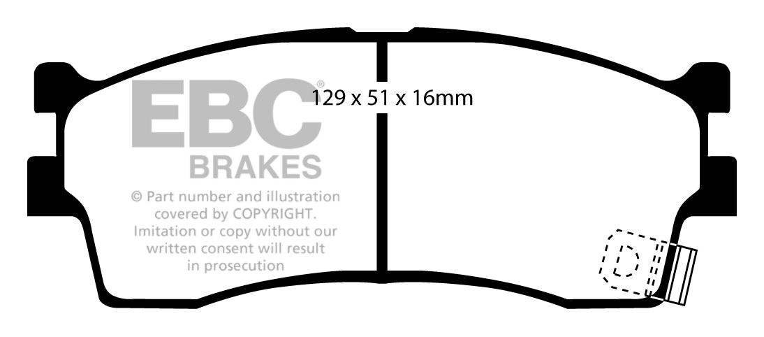 EBC Brakes KIA Mentor 1.6 2001-2004 Remblokken voorzijde
