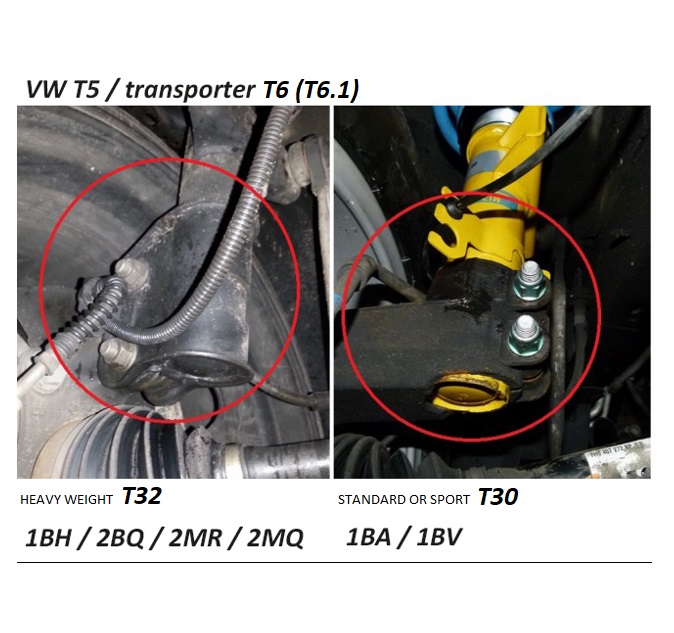 Schroefset Koni VW Transporter T5 & T6 Geel T32