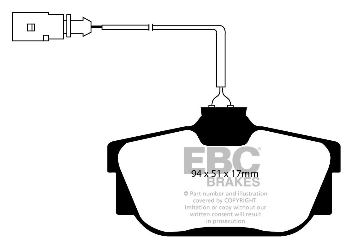 EBC Brakes VW Sharan 2.8 4x4 2000-2008 Remblokken achterzijde gr