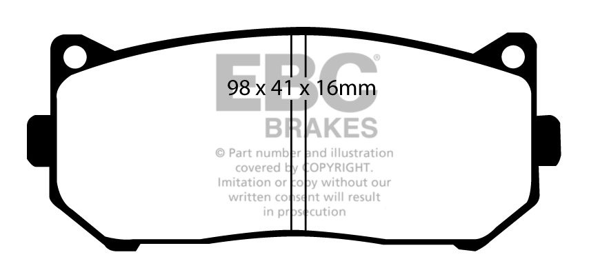 EBC Brakes KIA Mentor 1.6 2001-2004 Remblokken achterzijde