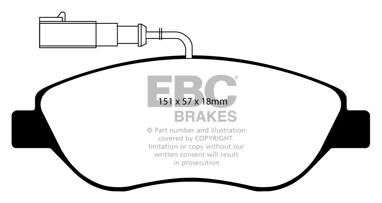 EBC Brakes ALFA ROMEO Mi.To 1.4 Turbo (135) 2009-2010 Remblokken