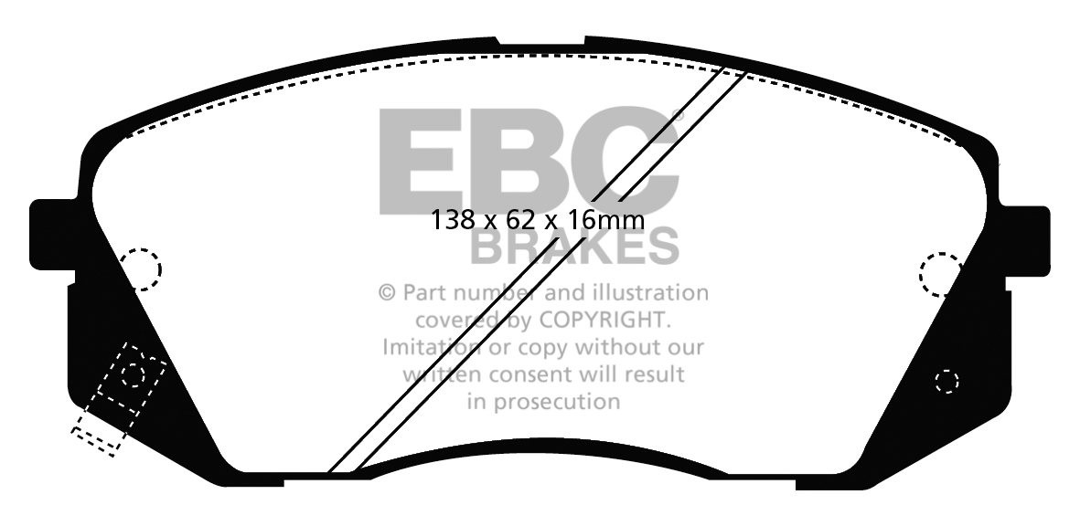 EBC Brakes KIA Sportage 1.7 TD 2010-.. Remblokken voorzijde