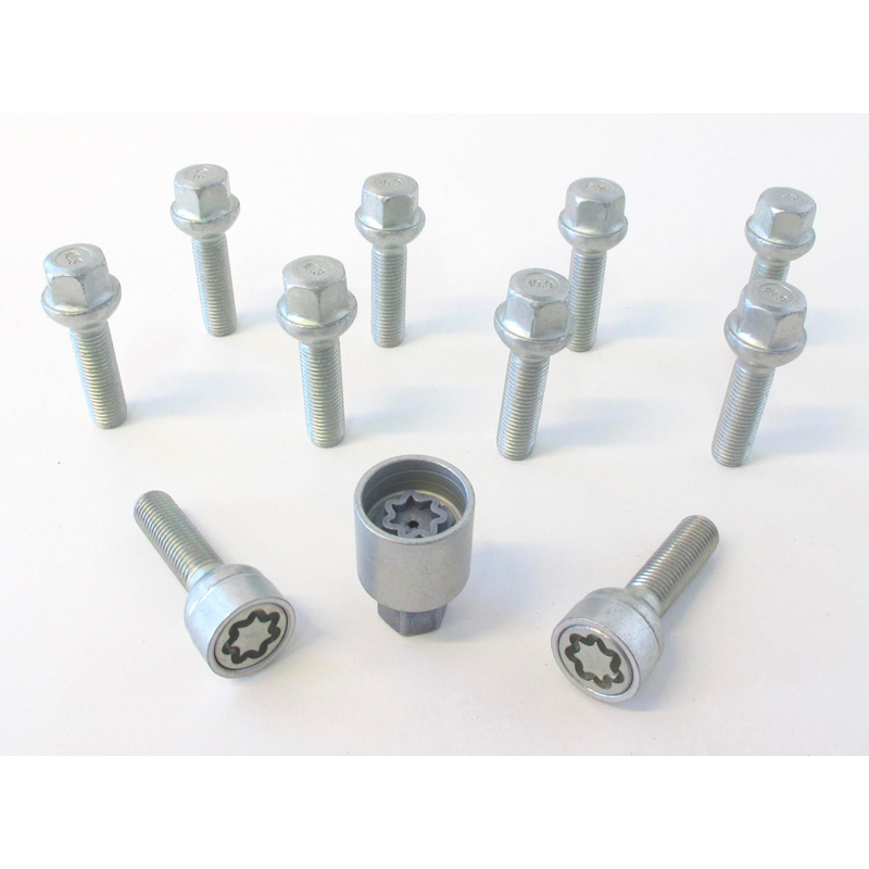 H&R Wielboutenset bolkonisch R12 M12x1.50 - Lengte 50mm - 10 stuks (Bv.  Mercedes) - incl. wielsloten