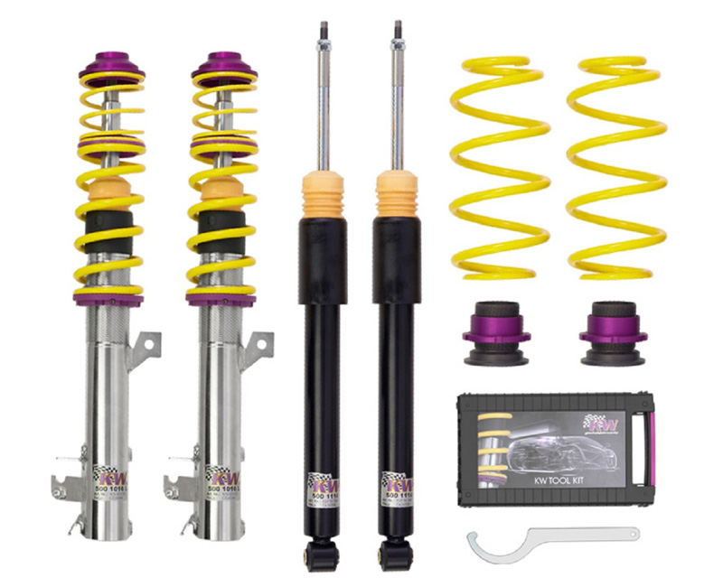 Schroefset KW V1 inox VW Transporter T6 DDC, Met klem-bevestiging op de voorpoten