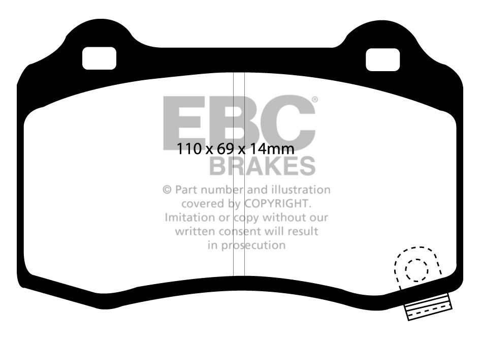 EBC Brakes DODGE (USA) Challenger 6.1 2008-2011 Remblokken achte