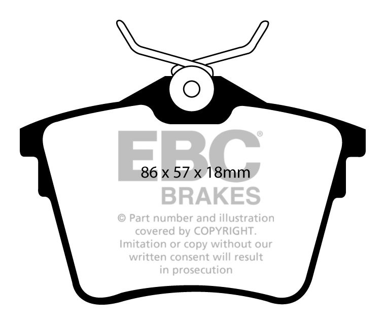 EBC Brakes PEUGEOT 407 2.0 2004-2010 Remblokken achterzijde gree