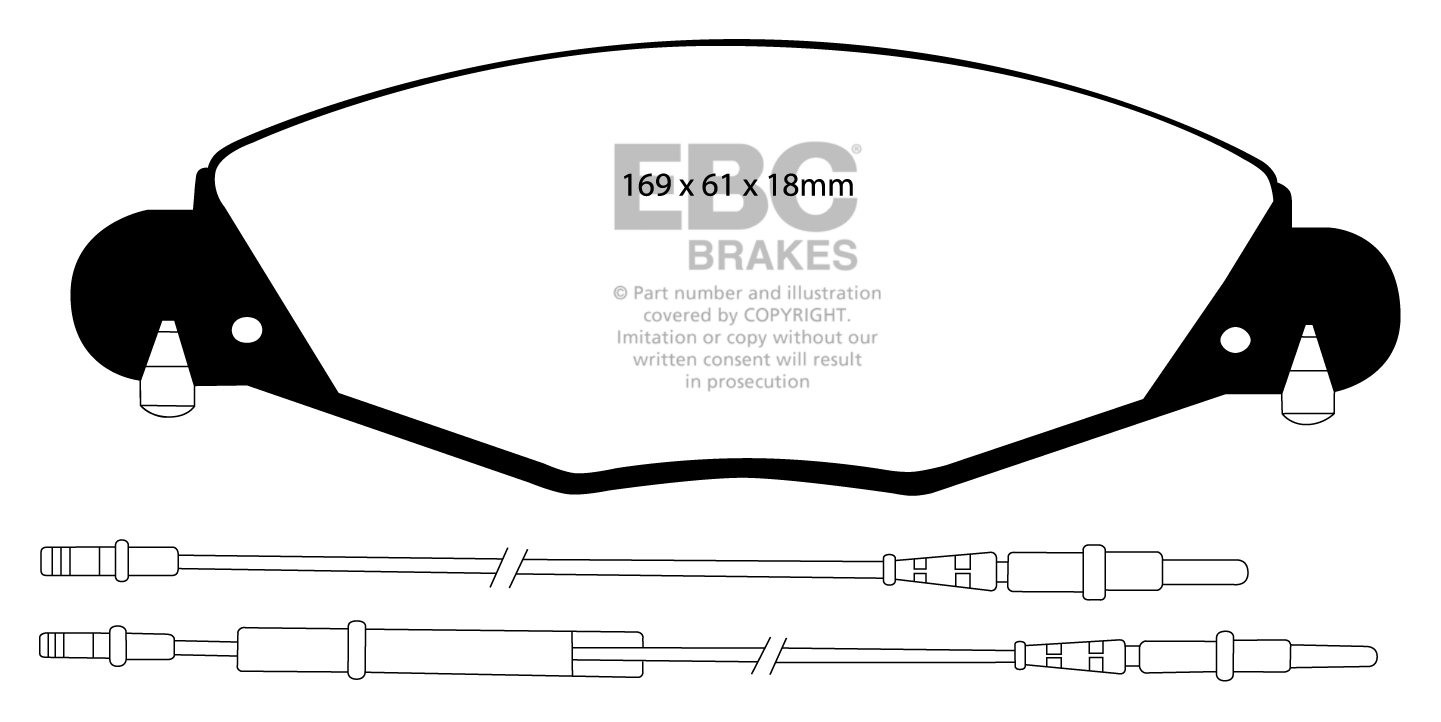 EBC Brakes CITROEN C5 2.0 TD 2004-2008 Remblokken voorzijde gree