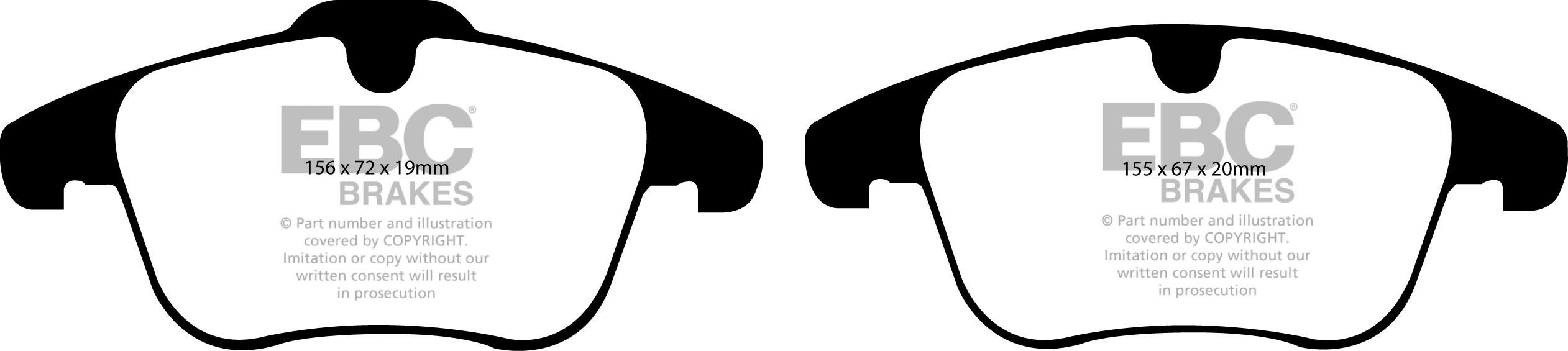 EBC Brakes VOLVO S80 2.0 Turbo (Elec H/B) 2010-.. Remblokken voo