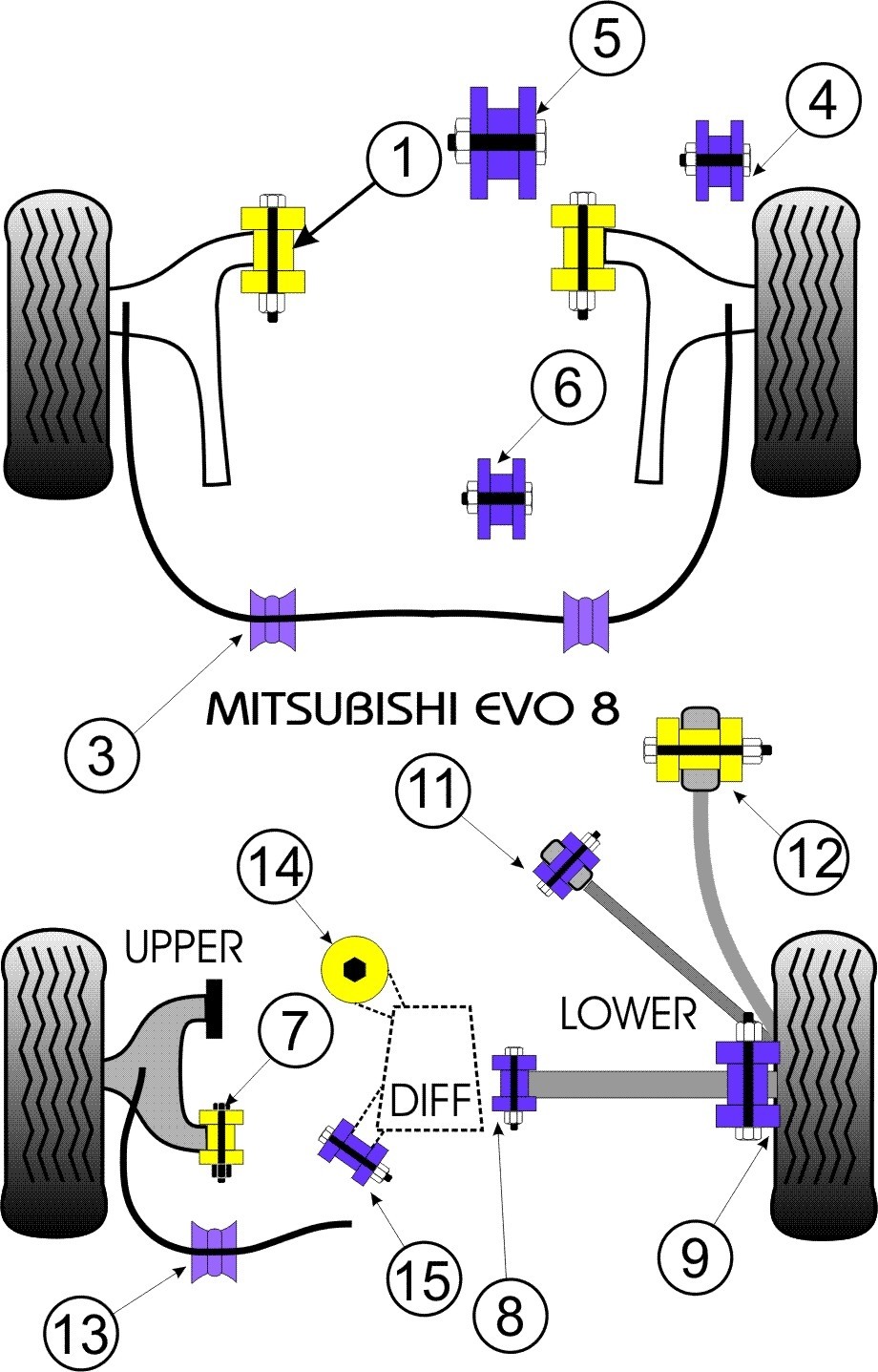 Mitsubishi Lancer Evolution RS/GSR 4-5-6-7 Rear Lower Track Arm