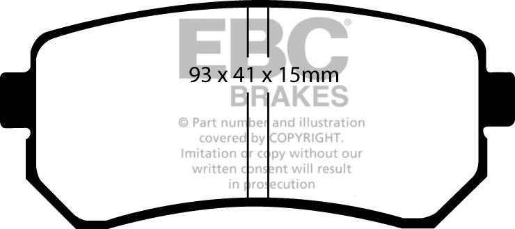 EBC Brakes HYUNDAI i-20 1.4 2009-.. Remblokken achterzijde