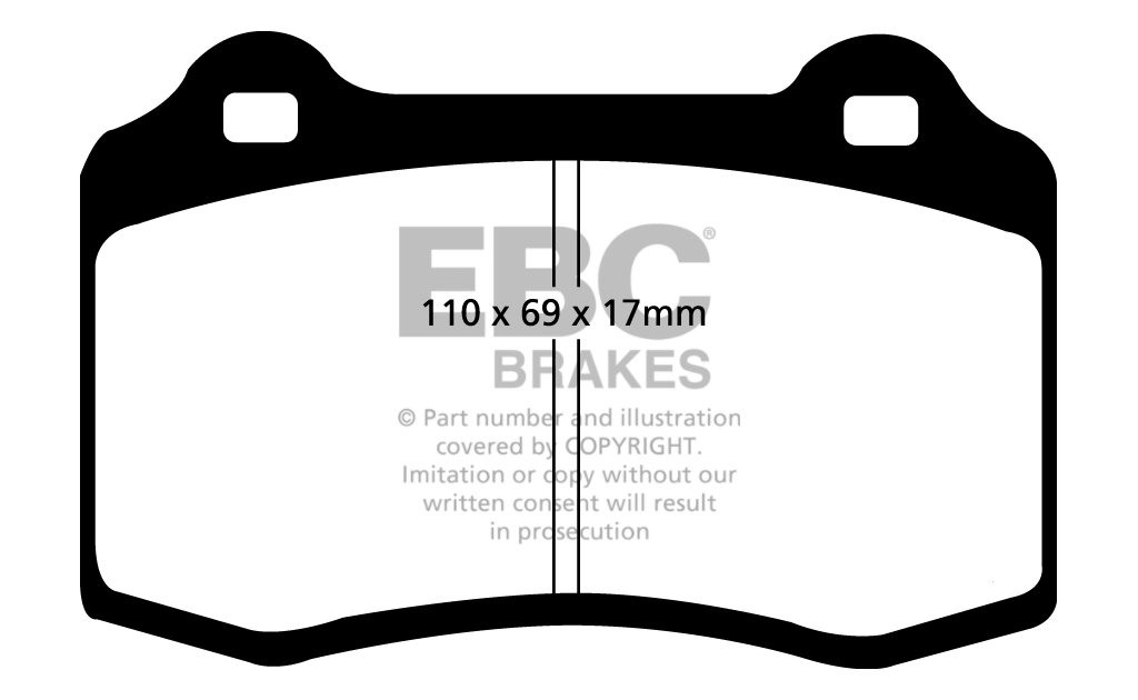 EBC Brakes DODGE (USA) Viper 8.0 92-99 Remblokken voorzijde yell