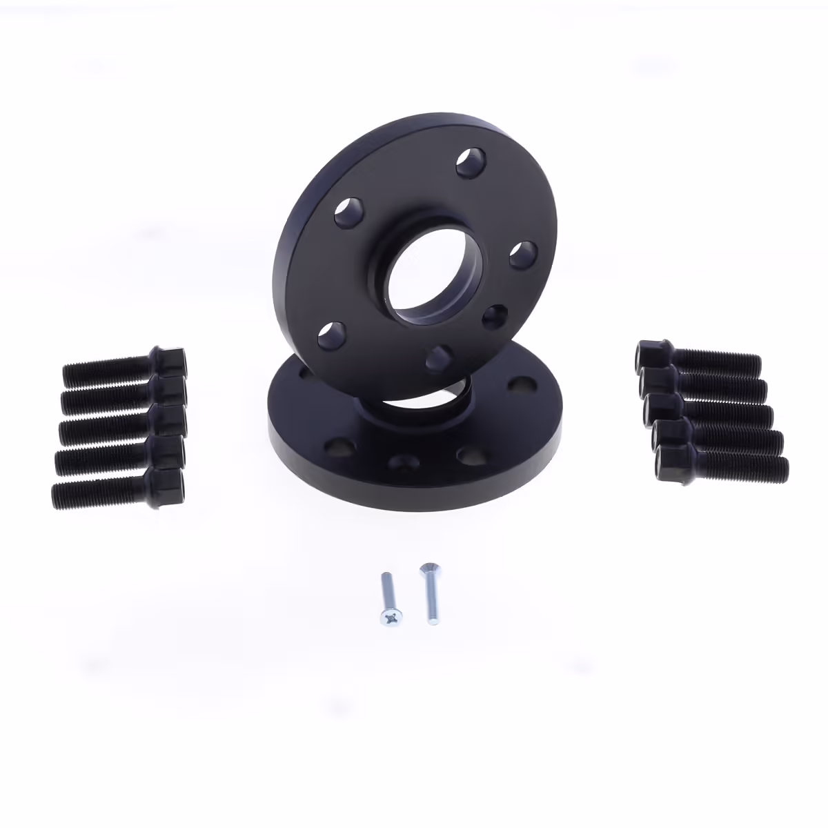 Spoorverbreders 5x112 naaf:57 dikte:12mm Audi VW Seat Skoda incl. wielbouten Zwart