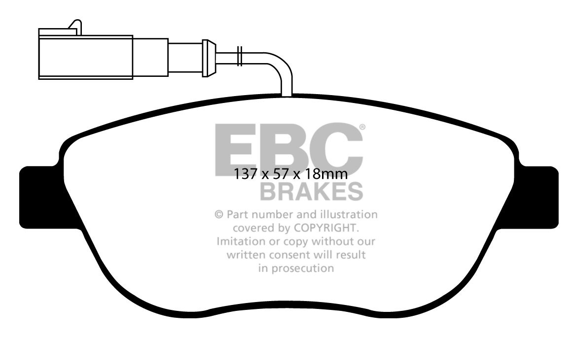 EBC Brakes FIAT Grande Punto 1.3 TD (90) 2006-.. Remblokken voor