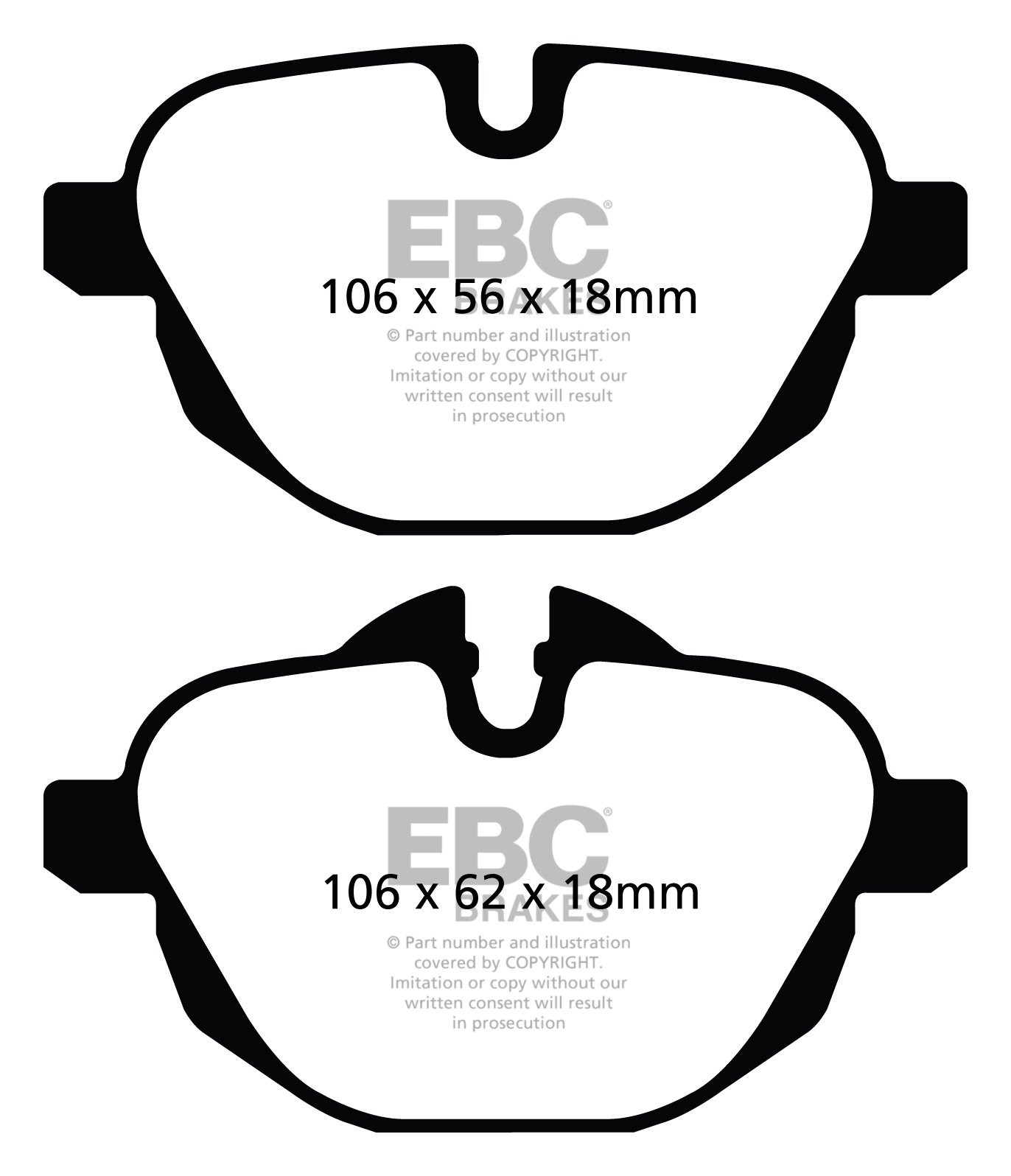 EBC Brakes BMW 523 3.0 (F10) 2010-.. Remblokken achterzijde